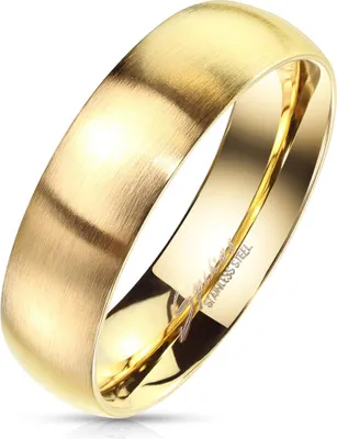 Produktbild von viva adorno Gr.49 (15,6mm Ø) Damen & Herren Edelstahl Ring Partnerring Verlobungsring matt poliert gold RS56