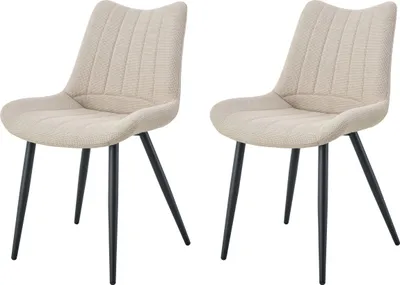 Produktbild von Stuhl 2er Set Lotta Stühle in Anthrazit - gemütliches Design - B/H/T: 53x86x59 cm