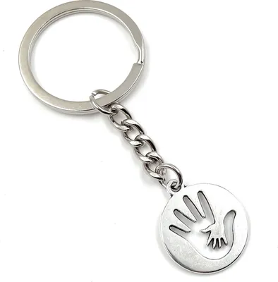 Produktbild von Onwomania Schlüsselanhänger - "Mutter Kind Hand" - Metall Glücksbringer ideal als Geschenk z.B. für den besten Freund, die beste Freundin, Mama