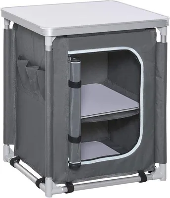 Produktbild von Famanu Campingschrank - Faltbarer Tisch - Draußen Kochen - Große Stauraum - 60 x 49 x 70 cm - Grau