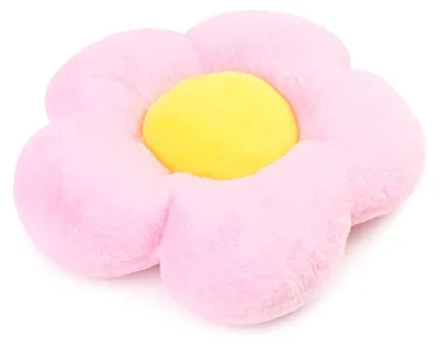 Blumenkissen 35 cm, Plüsch, rosa, dekorativ für Couch & Bett