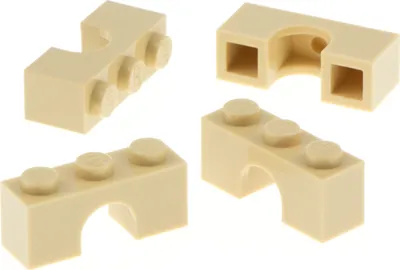 Immagine prodotto di 4x mattoncini Lego ad arco 1x3x1 beige ponte ponte castello cancello set 10276 4490