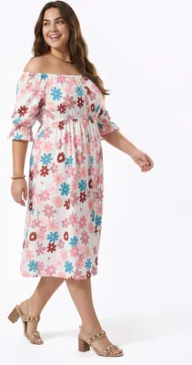 Produktbild von joella damen kleid plus size - weiß, XXL
