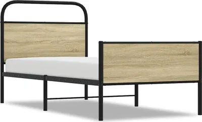 Produktbild von vidaXL Bettgestell ohne Matratze 75x190 cm Sonoma-Eiche Holzwerkstoff