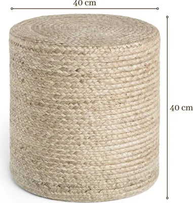 Produktbild von Hanse Home Jute Pouf Looma, Handgemacht, Ottomane, Natürlich, Natur Greige