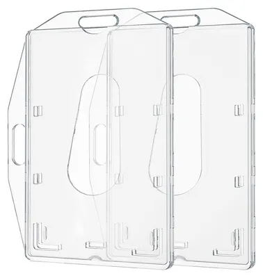 Produktbild von transparente Kartenetuis, robustes Ausweisetui mit Daumenausschnitt, horizontal und vertikal verwendbar, für Personalausweis, Kreditkarte, Führerschein und Reisepass.