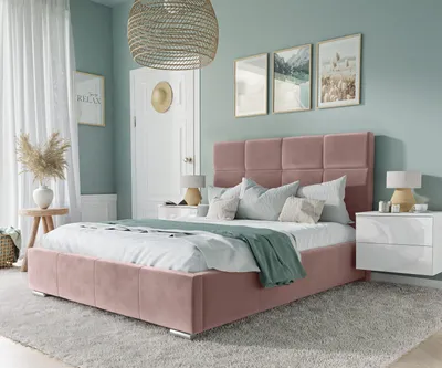 Produktbild von Doppelbett SARA mit hohem Kopfteil 160x200 French Velvet 682