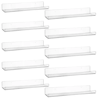 Image de Omgoods - 10 étagères murales en acrylique transparentes pour objets de collection