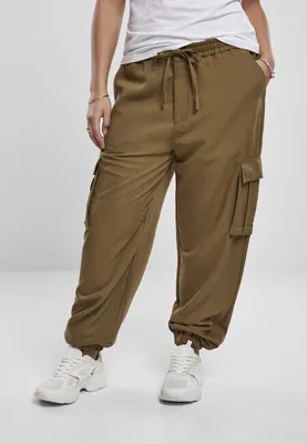 Zdjęcie produktu dla Urban Classics TB3434 | Ladies Viscose Twill Cargo Pants Jogginghose Damen - Farbe: summerolive - Größe: XS