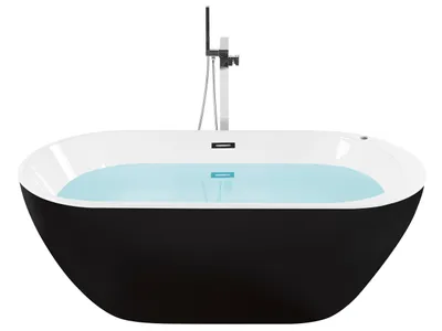 Produktbild von BELIANI Whirlpool-Badewanne Schwarz 170 x 80 cm aus Sanitäracryl freistehend oval Elegantes Modernes Design
