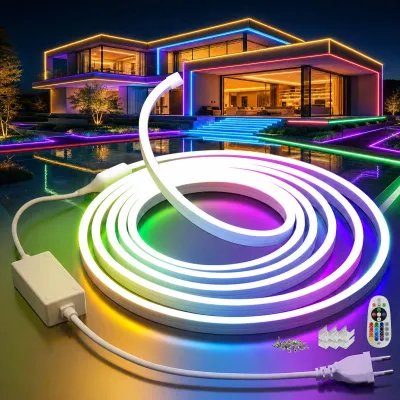 Productafbeelding van 2m Neon RGB LED Strip Buiten Waterdicht IP65 220V Silicone