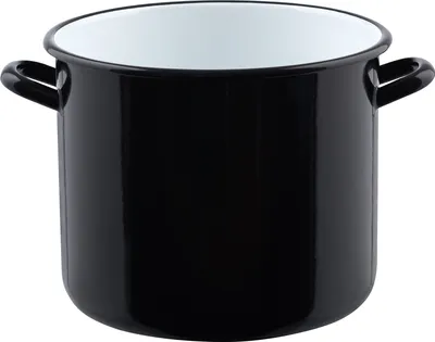 Produktbild von Riess Riesen Topf mit Bördel Ø24cm 8 Liter Schwarz Emaille Classic Riesen