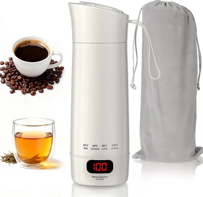 Produktbild von Mini Wasserkocher 0,4L, Reise Wasserkocher aus Edelstahl 304, 4 Temperaturstufen, tragbar, automatische Abschaltung, schnellkochend