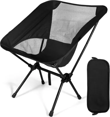 Produktbild von Campingstuhl klappbar, 110 kg, schwarz, für Camping, mit Aufbewahrungstasche