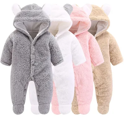 Obrázok produktu pre Omgoods – Zimný overal z fleecu pre bábätká s motívom medvedíka
