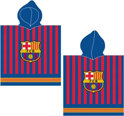 Zdjęcie produktu dla FC Barcelona poncho kąpielowe z kapturem dla dzieci 60x120 cm szlafrok poncho