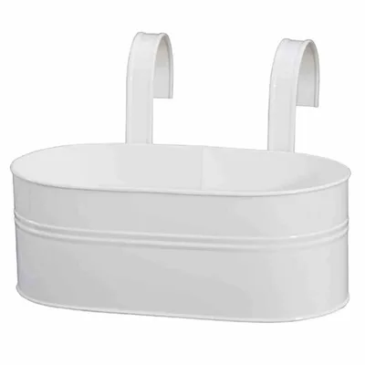 Produktbild von Siena Garden Blumenkasten oval, weiß, 39 x 16,5x 14,5 cm