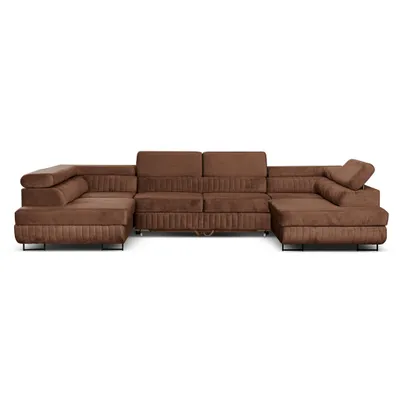 Produktbild von U-Form Ecksofa Magnum U mit Schlaffunktion und 2 Bettkästen Schokoladenbraun