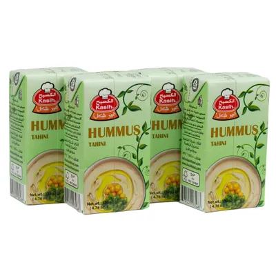 Produktbild von Kasih Hummus mit Tahina Arabisches Kichererbsenpüree 4 x 135 g