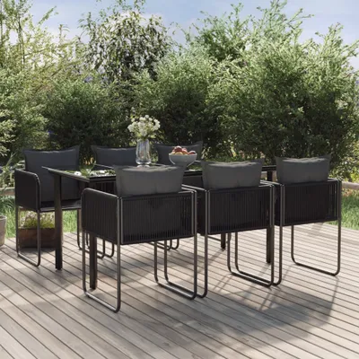 Produktbild von The Living Store 7-tlg. Garten-Essgruppe Schwarz