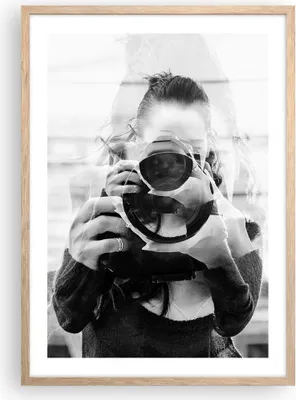 Produktbild von Gerahmtes Poster - Rahmen in heller Eiche - Fotograf Schwarzweiß Doppel - 50x70 cm - Wand Bild - Wanddeko - Wandbilder - Kunstposter - Wandposter - Bilderrahmen - Bilder - Kunstdruck - P2NPA50x70-4586