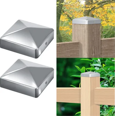 Produktbild von Jayseuw 10x Pfosteankappe Pyramide 91X91mm Abdeckkappe für Pfosten Zierkappe Silber