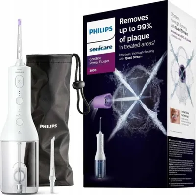 Zdjęcie produktu dla Philips Power Flosser 3000 Biały 2 Tryby 3 Poziomy Czyszczenia