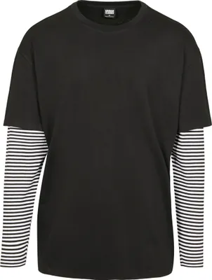 Obrázek produktu pro Pánské tričko Urban Classics Oversized Double Layer Striped LS Tee black - S