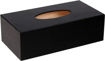 Produktbild von Holz Tissuebox, schwarz, handgefertigt, offene Unterseite, 1 Stück, für Zuhause