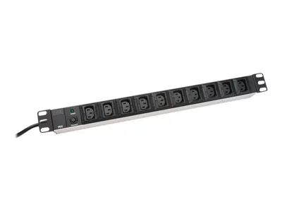 Obrázek produktu pro Digitus 10zásuvková lišta, 250 V, 50/60 Hz, 10 A, 2 m, černá, IEC C13
