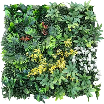 Produktbild von Künstliche Pflanzenwand - Heckenpanel 50x50 cm - PE - Grasoptik - Außenbereich - Hängend - 6er Set - A