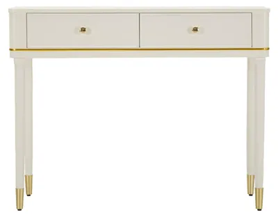 Obrázek produktu pro Konzole Camille 37 x 101 x 78 cm MDF, borovice, železo, bílá, zlatá