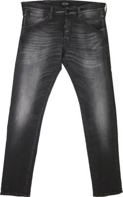 Image de Jack & Jones 12111026, Noir, Gris, Jean, Coton, Élasthanne, Polyester, Ne pas utiliser d'eau de Javel, Séchage à l'air libre, Lavage délicat (40 °C)