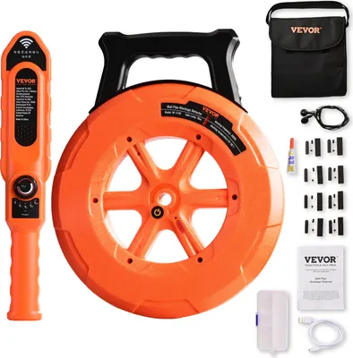 Immagine prodotto di VEVOR rilevatore di intasamenti di tubi rilevatore di intasamenti di tubi pulitore di tubi custodia in ABS ispezione di tubi ordinata 30m distanza di rilevamento del cavo per tubi non metallici 0-40cm tubi in metallo 0-15cm