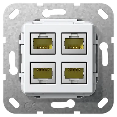 Image de GIRA 4847737. Buchsen-Typ: 4 x RJ-45. Produktfarbe: Weiß (4847737)