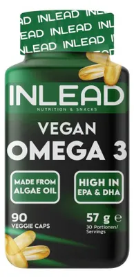 Produktbild von Inlead Vegan Omega 3 (90 vCaps) Unflavoured - Vitamine, Mineralien & Gesundheit - Fettsäuren