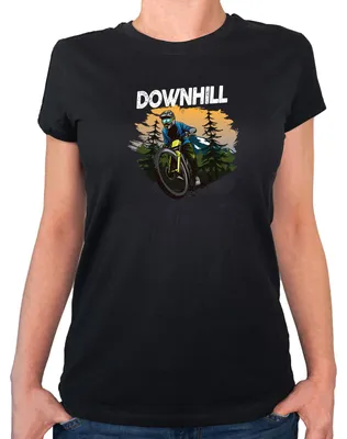 Produktbild von Huuraa Damen T-Shirt Downhill Bike XS Black Bio Baumwolle Fairtrade Damenshirt Geschenkidee