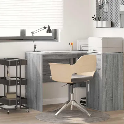 Immagine prodotto di Maison Exclusive - Scrivania in legno impiallacciato effetto Sonoma grigio, dimensioni 102 x 50 x 75 cm
