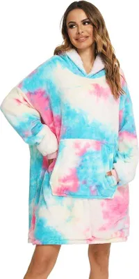Imagen del producto de Manta con capucha extra grande de forro polar - Manta suave y cálida, ideal para el invierno