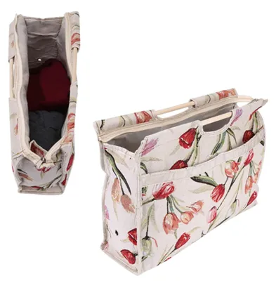 Image de Sac de rangement tissé pratique avec une anse en bois