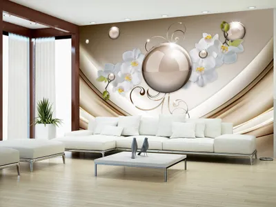 Produktbild von Vlies Fototapete 350x256 cm Tapeten Wandtapete XXL ABSTRAKT KUGEL BLUMEN ORCHIDEE b-A-0229-a-a