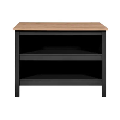 Produktbild von Helina Sideboard Kücheninsel, 2 Ablagen schwarz,Eiche Nachbildung.