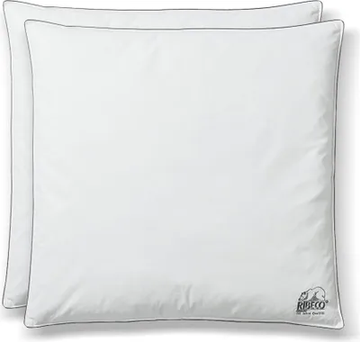 Produktbild von RIBECO Kopfkissen-Set Eve , weiße Ente 90% Federn, 10 % Daunen , 40x80 cm ,