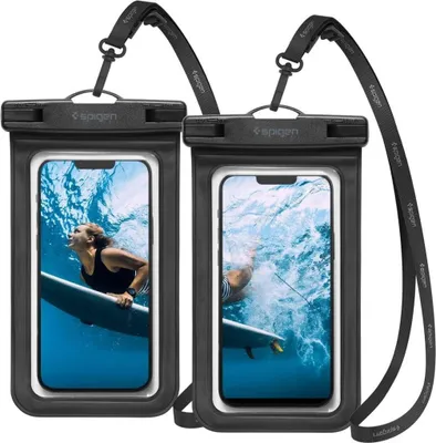 Immagine prodotto di Custodia impermeabile universale Spigen A601, confezione da 2 - Nero