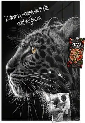 Produktbild von Magnettafel 60x90cm Pinnwand Whiteboard beschreibbar - Leopard Silhouette