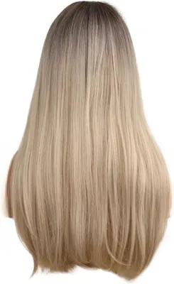 Obrázek produktu pro Omyvatelná paruka - Ombré blond, lidské vlasy - přirozený vzhled - délka 61 cm