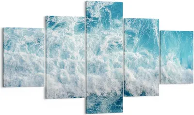 Produktbild von Bild auf Leinwand - Leinwandbild - Meer Welle Ozean - 125x70cm - Wand Bild - Wanddeko - Wandbilder - Leinwanddruck - Bilder - Kunstdruck - Wanddekoration - Leinwand bilder - Wandkunst - EA125x70-4067