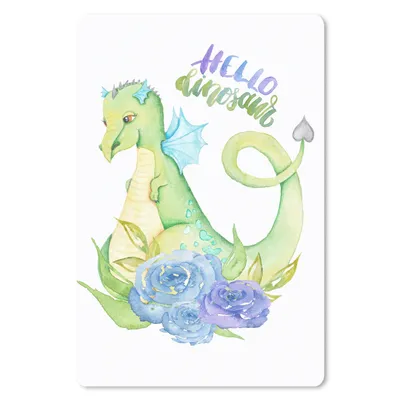 Produktbild von MuchoWow® Mauspad Mousepad Dinosaurier - Blumen - Kinderzimmer - Jungen - Mädchen - Kinder 18x27 cm - Mousepads - Maus Mat - Pad - Mausunterlage