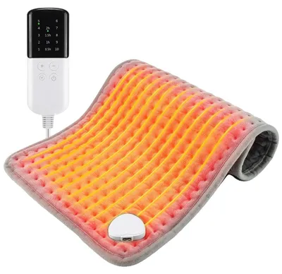 Image de Coussin chauffant, 10 niveaux de température, matériau doux en microfibre, prise électrique européenne