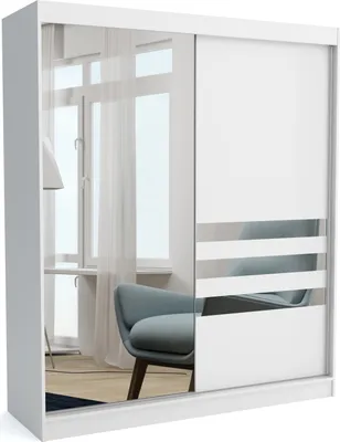 Produktbild von Moderner Schiebetürenschrank ERIC 160 cm (WEISS)